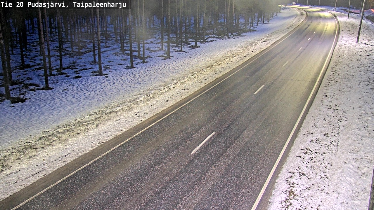 Weather Camera Image Road 20 Pudasjärvi, Taipaleenharju, Pudasjärvi, Pohjois-Pohjanmaa