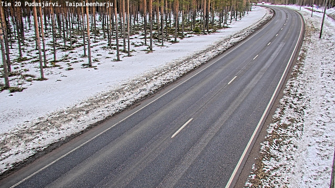 Weather Camera Image Road 20 Pudasjärvi, Taipaleenharju, Pudasjärvi, Pohjois-Pohjanmaa