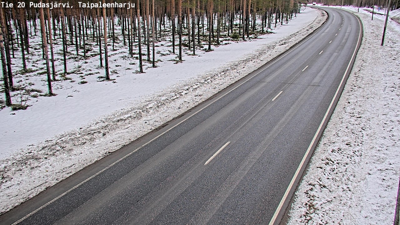 Weather Camera Image Road 20 Pudasjärvi, Taipaleenharju, Pudasjärvi, Pohjois-Pohjanmaa