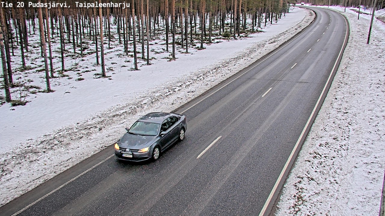 Weather Camera Image Road 20 Pudasjärvi, Taipaleenharju, Pudasjärvi, Pohjois-Pohjanmaa