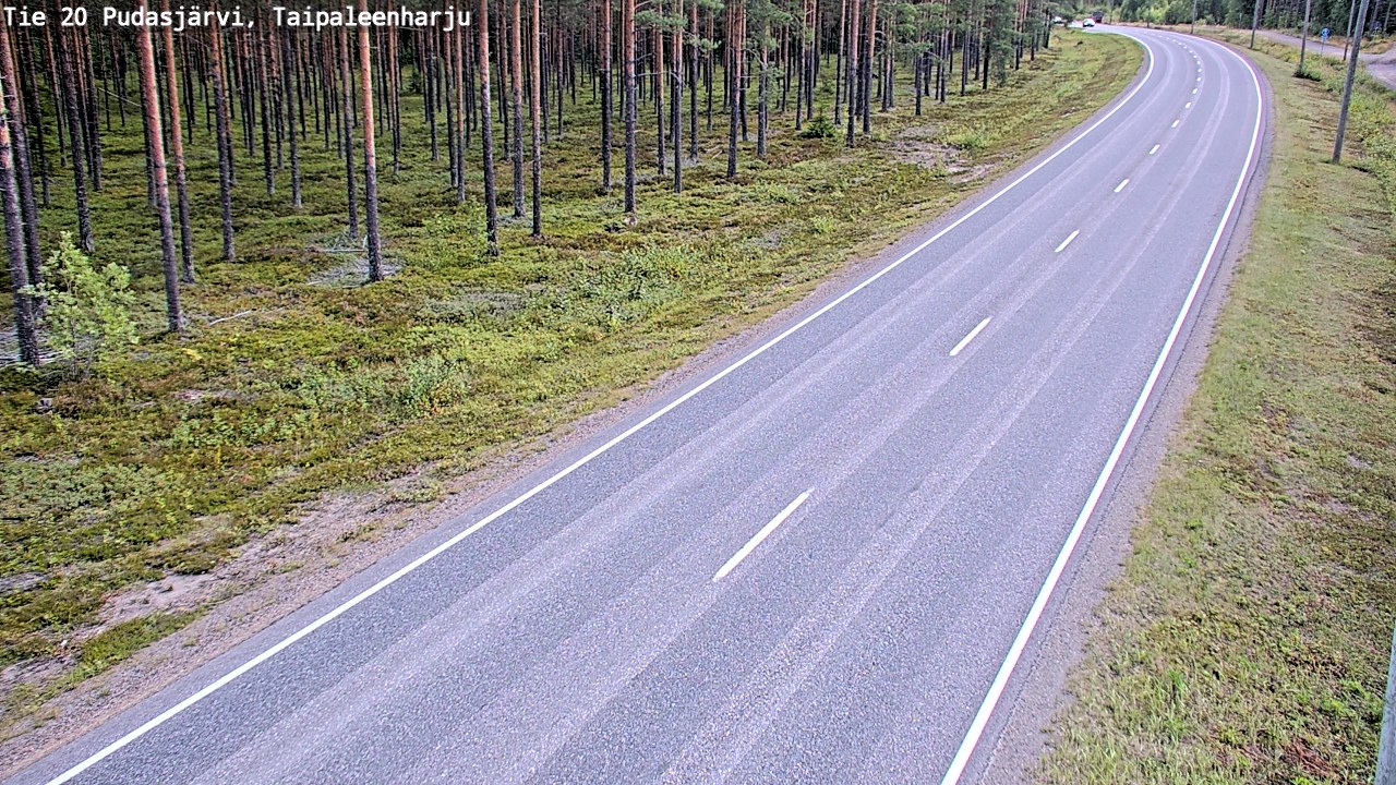 Weather Camera Image Väg 20 Pudasjärvi, Taipaleenharju, Pudasjärvi, Pohjois-Pohjanmaa