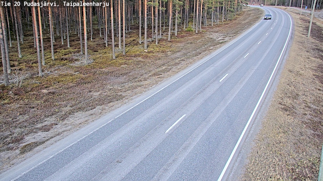 Weather Camera Image Väg 20 Pudasjärvi, Taipaleenharju, Pudasjärvi, Pohjois-Pohjanmaa