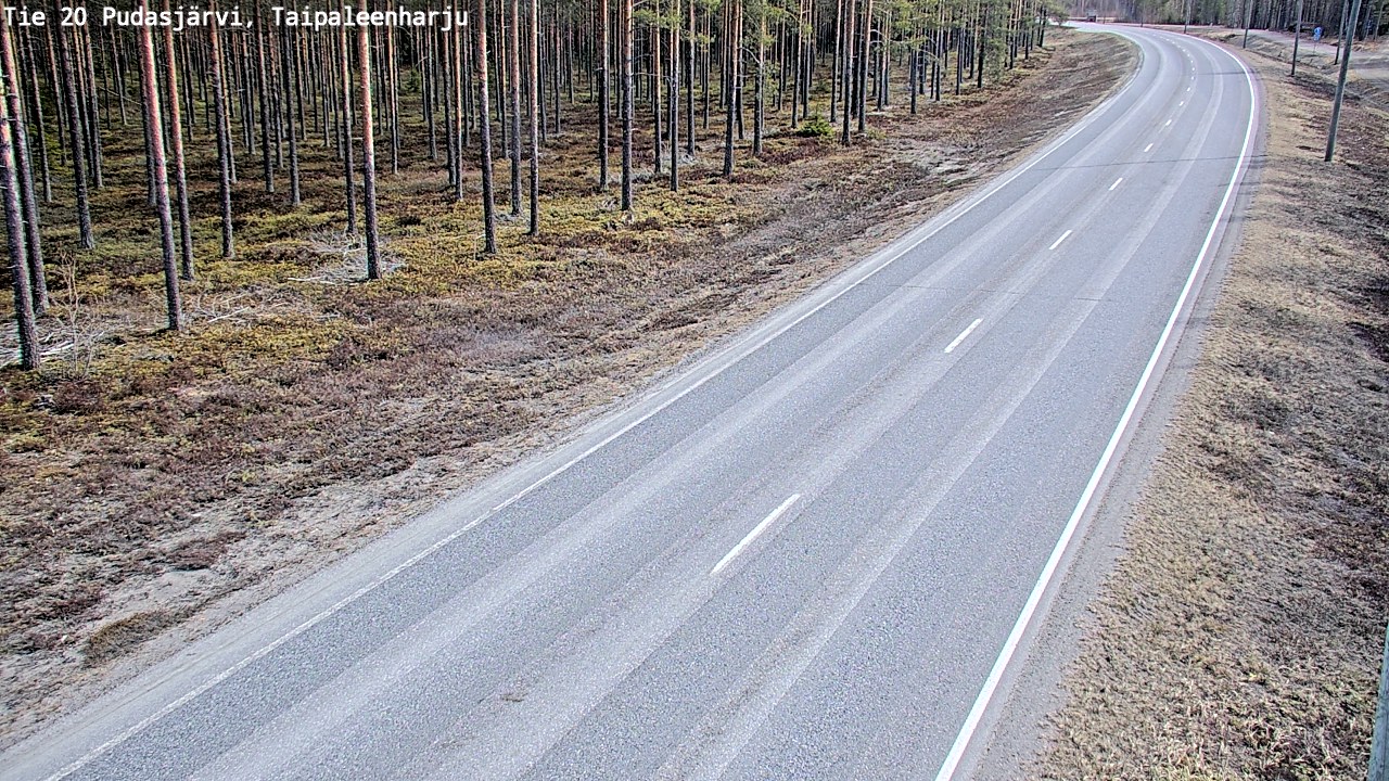Weather Camera Image Väg 20 Pudasjärvi, Taipaleenharju, Pudasjärvi, Pohjois-Pohjanmaa