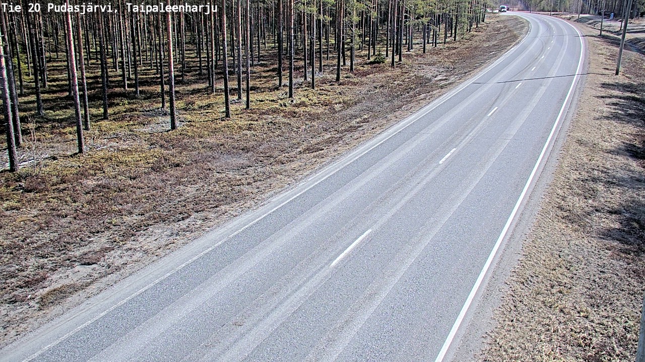 Weather Camera Image Väg 20 Pudasjärvi, Taipaleenharju, Pudasjärvi, Pohjois-Pohjanmaa