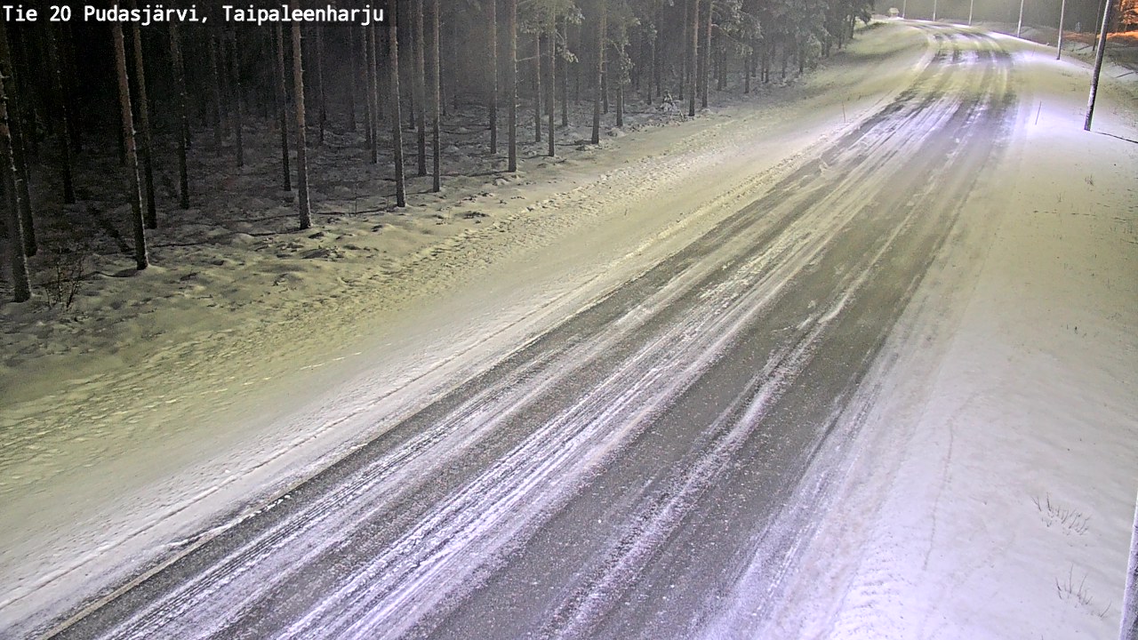 Weather Camera Image Väg 20 Pudasjärvi, Taipaleenharju, Pudasjärvi, Pohjois-Pohjanmaa
