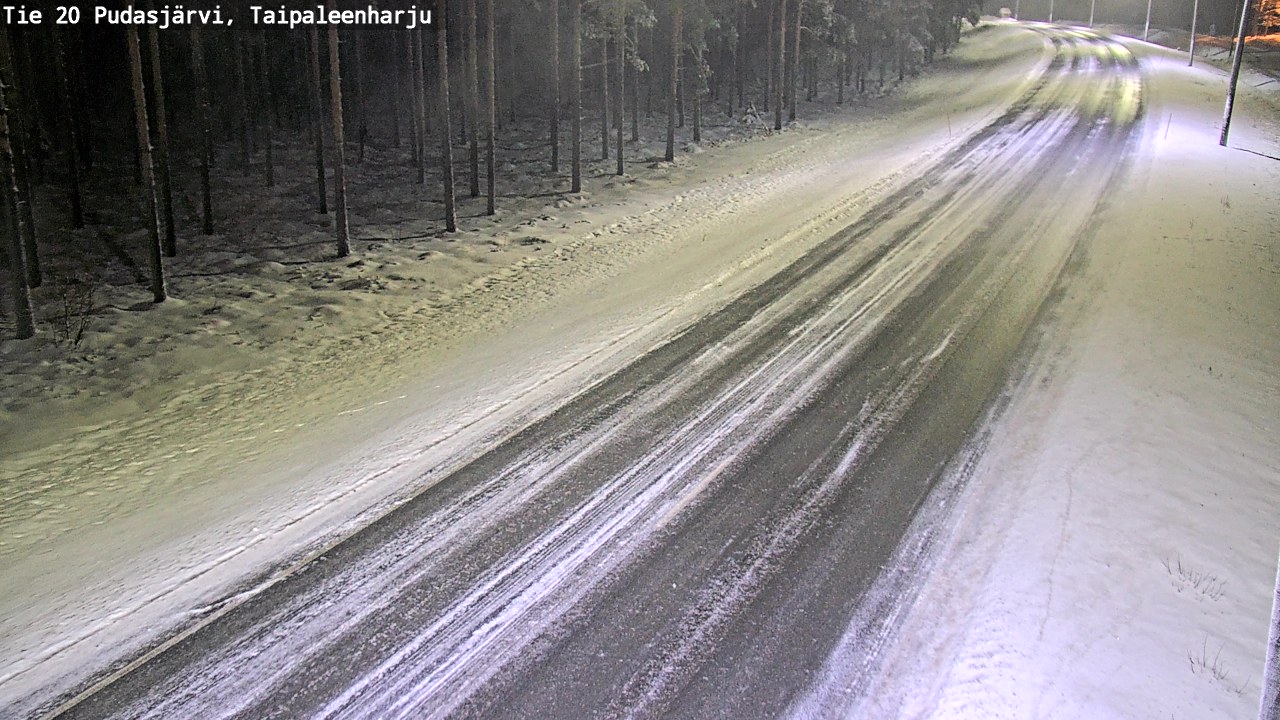 Weather Camera Image Väg 20 Pudasjärvi, Taipaleenharju, Pudasjärvi, Pohjois-Pohjanmaa