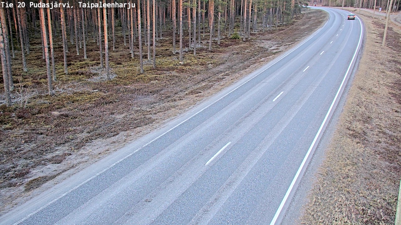 Weather Camera Image Väg 20 Pudasjärvi, Taipaleenharju, Pudasjärvi, Pohjois-Pohjanmaa