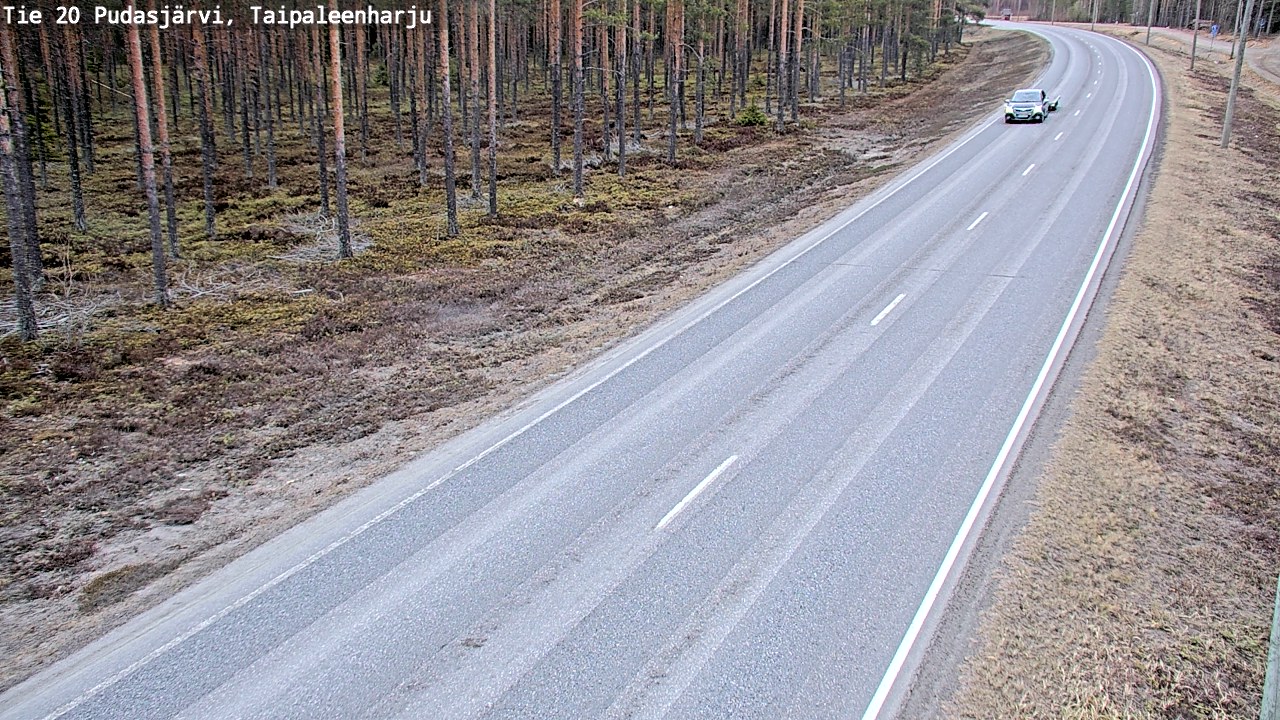 Weather Camera Image Väg 20 Pudasjärvi, Taipaleenharju, Pudasjärvi, Pohjois-Pohjanmaa