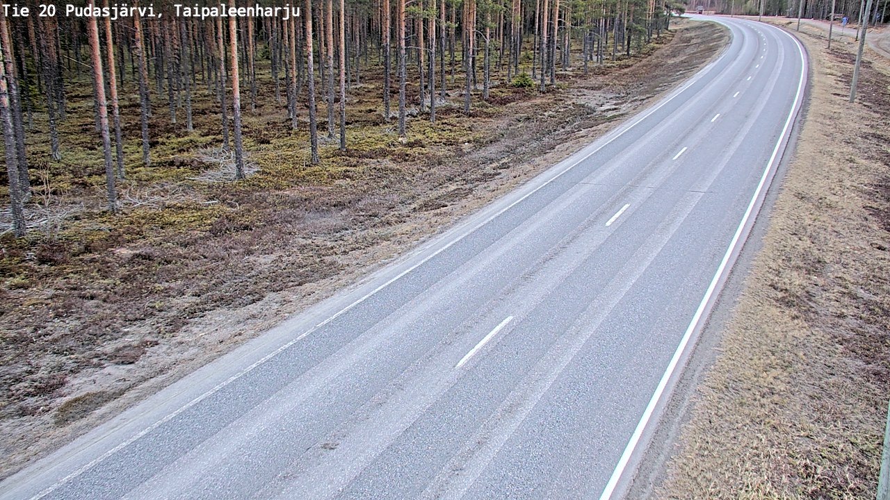 Weather Camera Image Väg 20 Pudasjärvi, Taipaleenharju, Pudasjärvi, Pohjois-Pohjanmaa