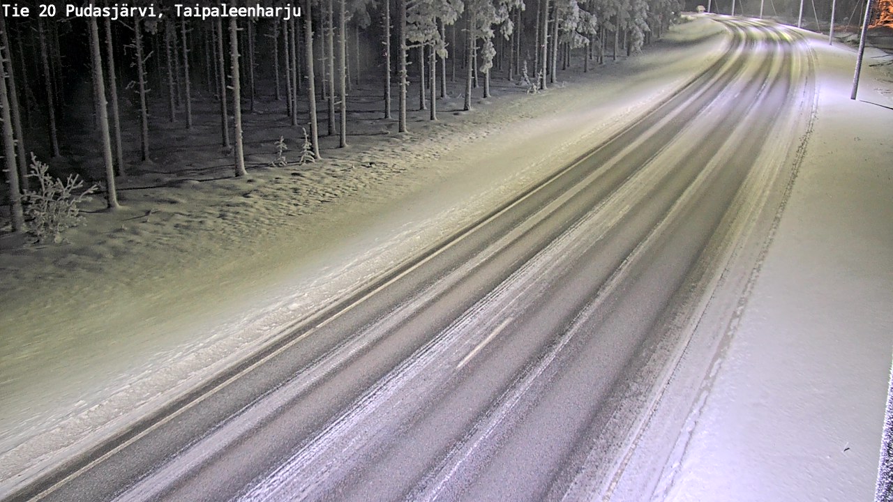 Weather Camera Image Road 20 Pudasjärvi, Taipaleenharju, Pudasjärvi, Pohjois-Pohjanmaa