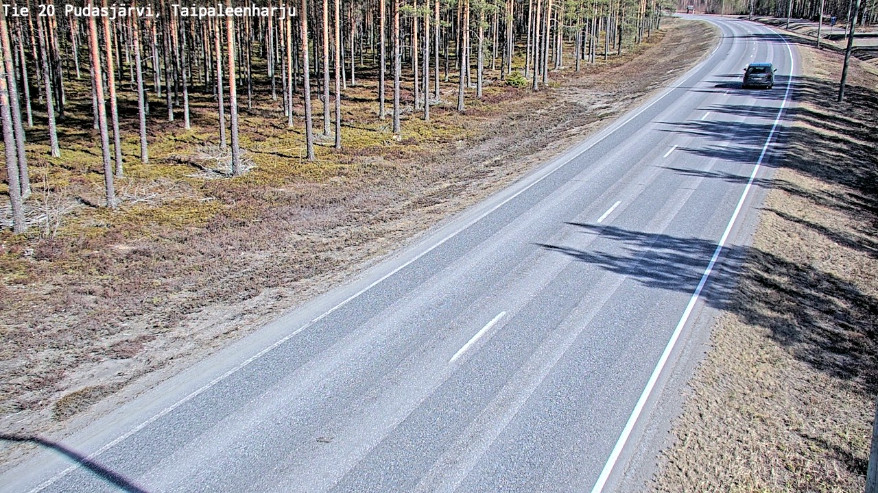 Weather Camera Image Väg 20 Pudasjärvi, Taipaleenharju, Pudasjärvi, Pohjois-Pohjanmaa
