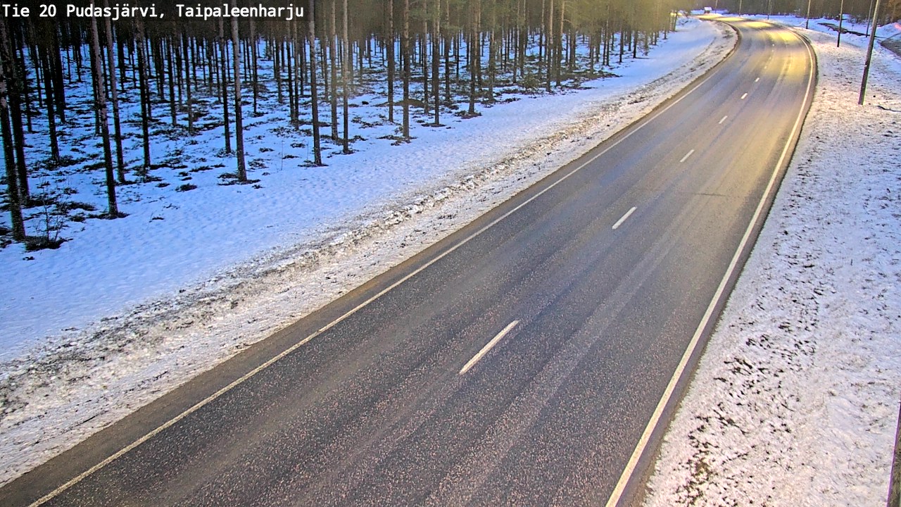 Weather Camera Image Road 20 Pudasjärvi, Taipaleenharju, Pudasjärvi, Pohjois-Pohjanmaa