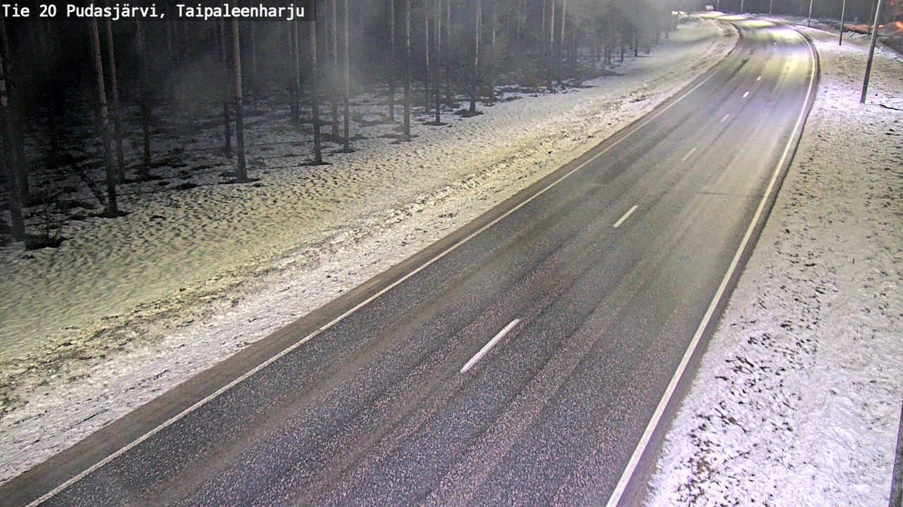 Weather Camera Image Road 20 Pudasjärvi, Taipaleenharju, Pudasjärvi, Pohjois-Pohjanmaa