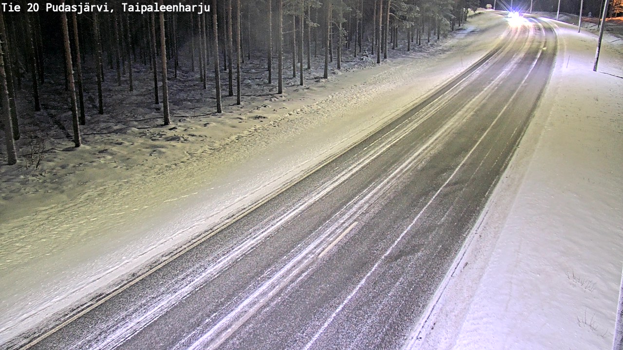 Weather Camera Image Väg 20 Pudasjärvi, Taipaleenharju, Pudasjärvi, Pohjois-Pohjanmaa