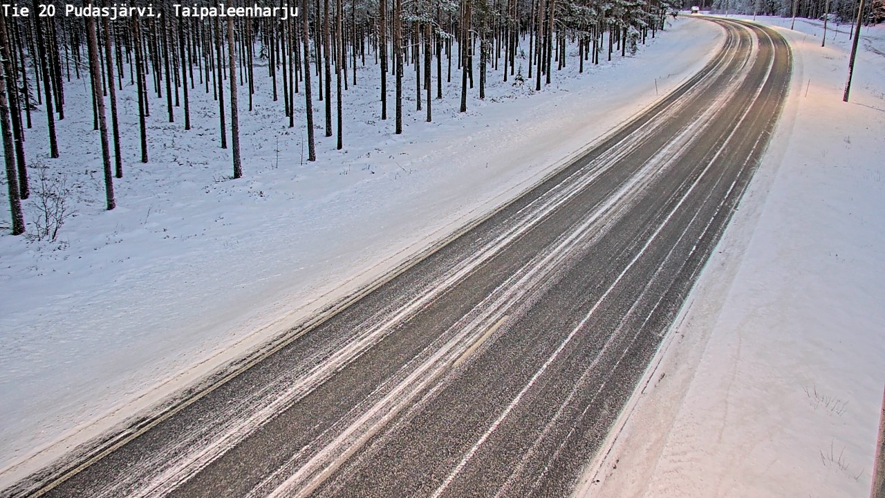 Weather Camera Image Väg 20 Pudasjärvi, Taipaleenharju, Pudasjärvi, Pohjois-Pohjanmaa