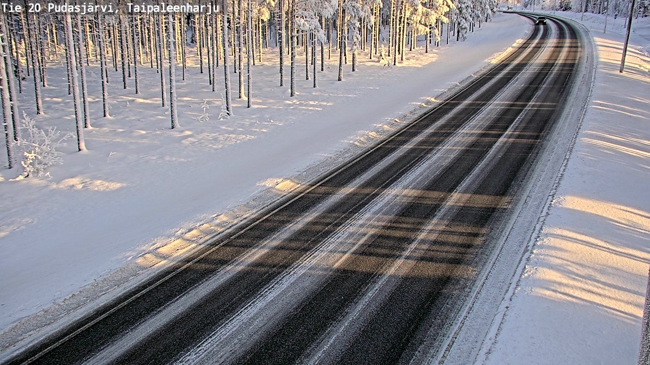 Weather Camera Image Road 20 Pudasjärvi, Taipaleenharju, Pudasjärvi, Pohjois-Pohjanmaa
