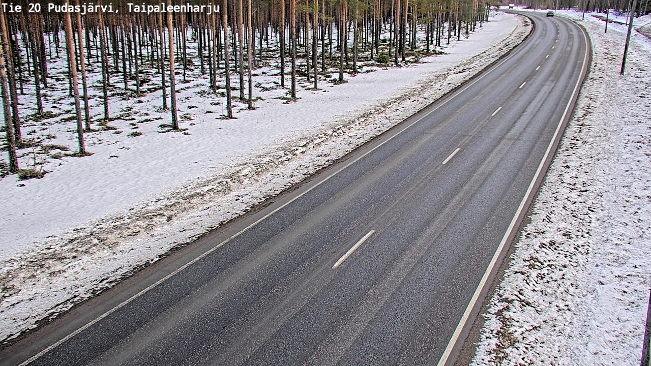 Weather Camera Image Road 20 Pudasjärvi, Taipaleenharju, Pudasjärvi, Pohjois-Pohjanmaa