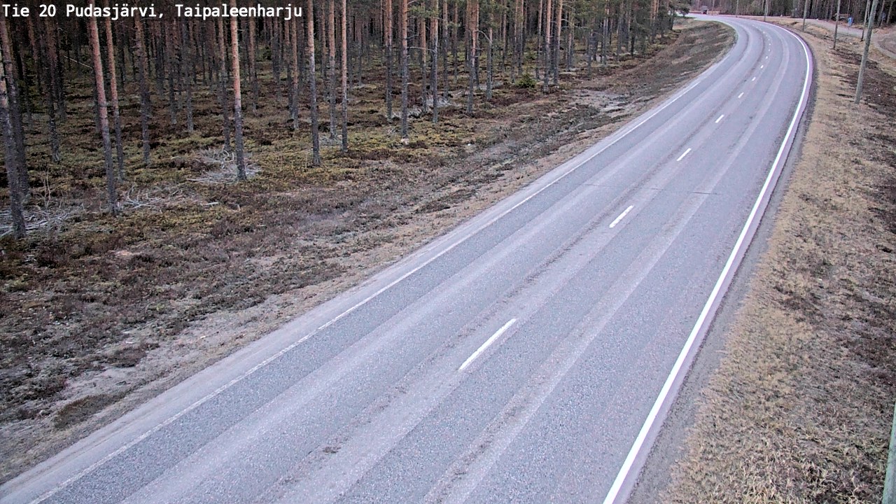 Weather Camera Image Väg 20 Pudasjärvi, Taipaleenharju, Pudasjärvi, Pohjois-Pohjanmaa
