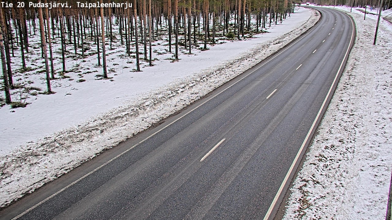 Weather Camera Image Road 20 Pudasjärvi, Taipaleenharju, Pudasjärvi, Pohjois-Pohjanmaa
