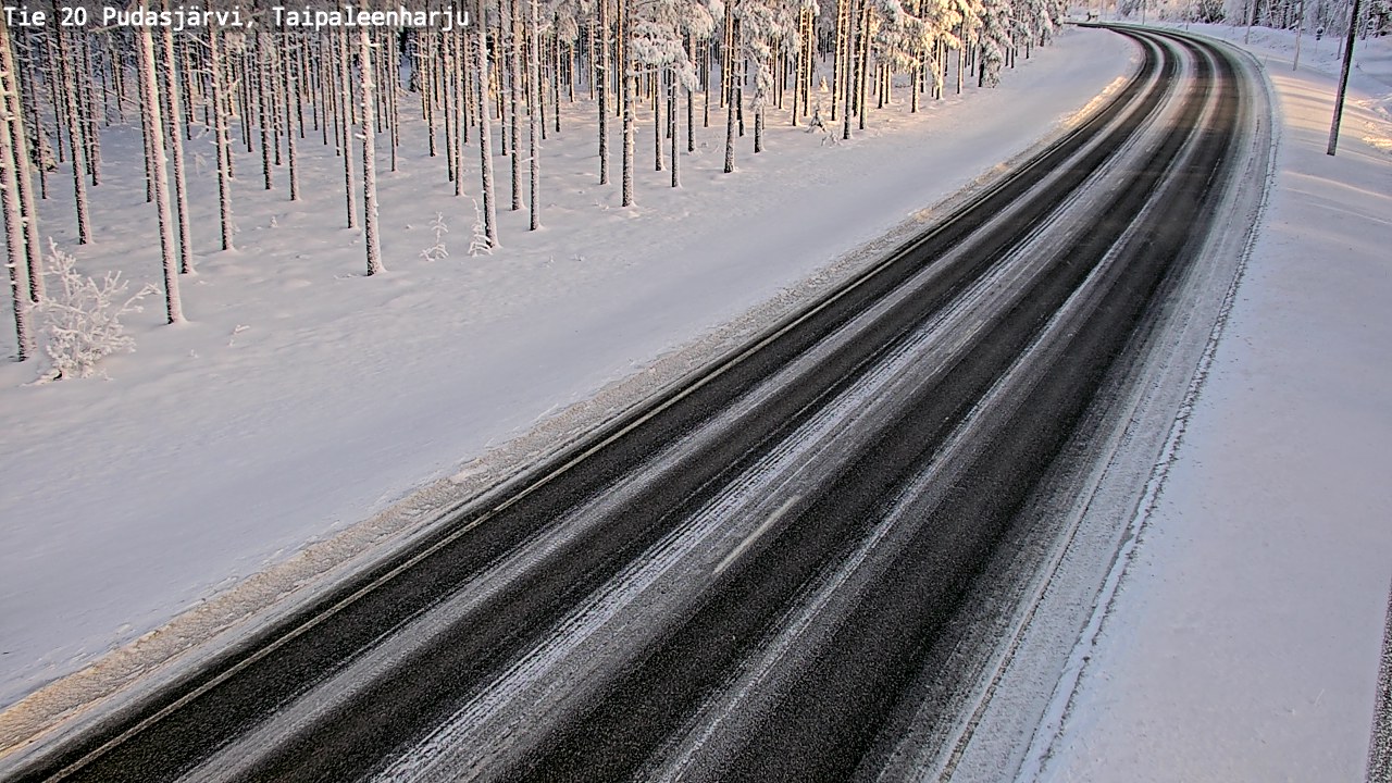 Weather Camera Image Road 20 Pudasjärvi, Taipaleenharju, Pudasjärvi, Pohjois-Pohjanmaa