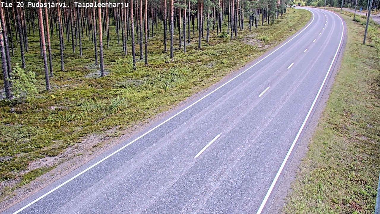 Weather Camera Image Väg 20 Pudasjärvi, Taipaleenharju, Pudasjärvi, Pohjois-Pohjanmaa