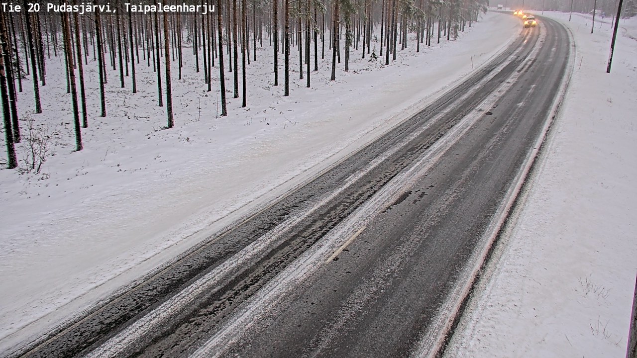 Weather Camera Image Väg 20 Pudasjärvi, Taipaleenharju, Pudasjärvi, Pohjois-Pohjanmaa
