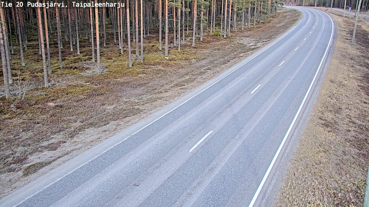Weather Camera Image Väg 20 Pudasjärvi, Taipaleenharju, Pudasjärvi, Pohjois-Pohjanmaa