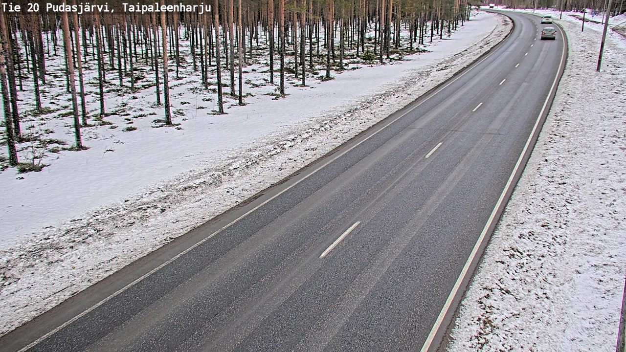 Weather Camera Image Road 20 Pudasjärvi, Taipaleenharju, Pudasjärvi, Pohjois-Pohjanmaa