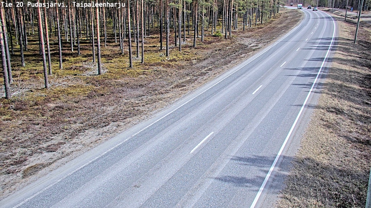 Weather Camera Image Väg 20 Pudasjärvi, Taipaleenharju, Pudasjärvi, Pohjois-Pohjanmaa