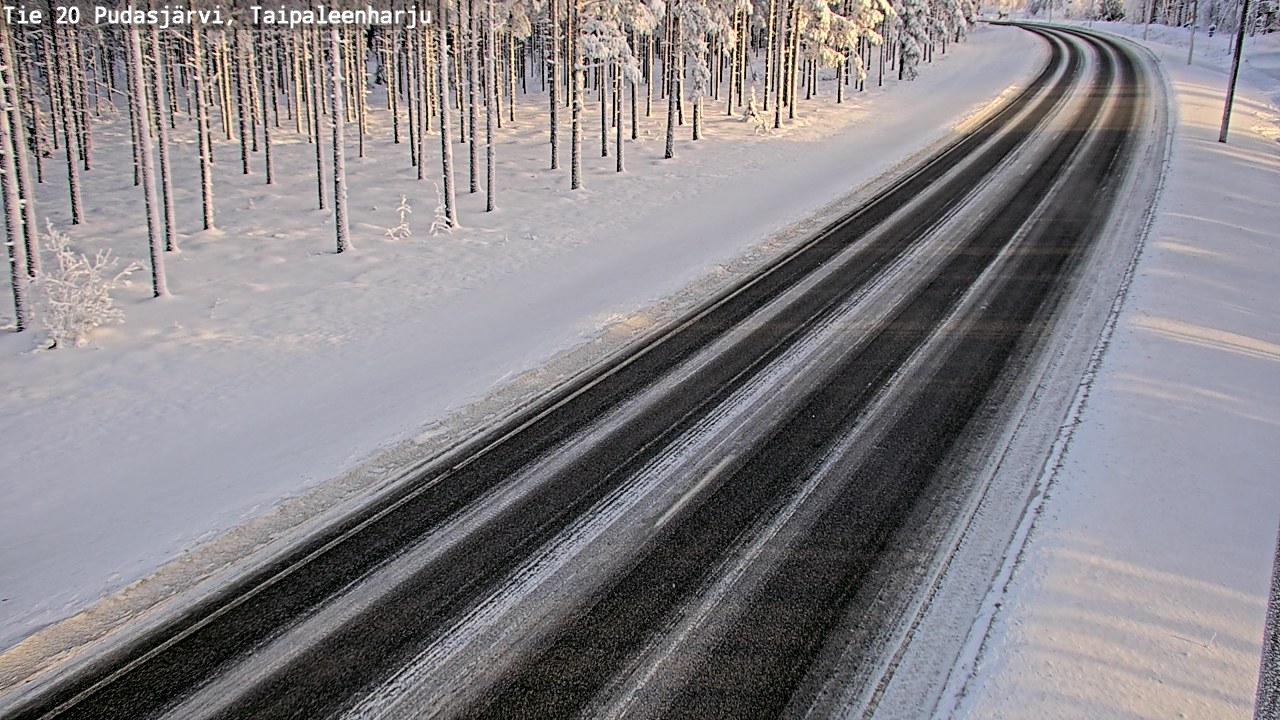 Weather Camera Image Road 20 Pudasjärvi, Taipaleenharju, Pudasjärvi, Pohjois-Pohjanmaa