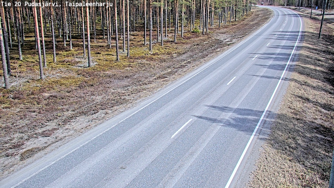 Weather Camera Image Väg 20 Pudasjärvi, Taipaleenharju, Pudasjärvi, Pohjois-Pohjanmaa