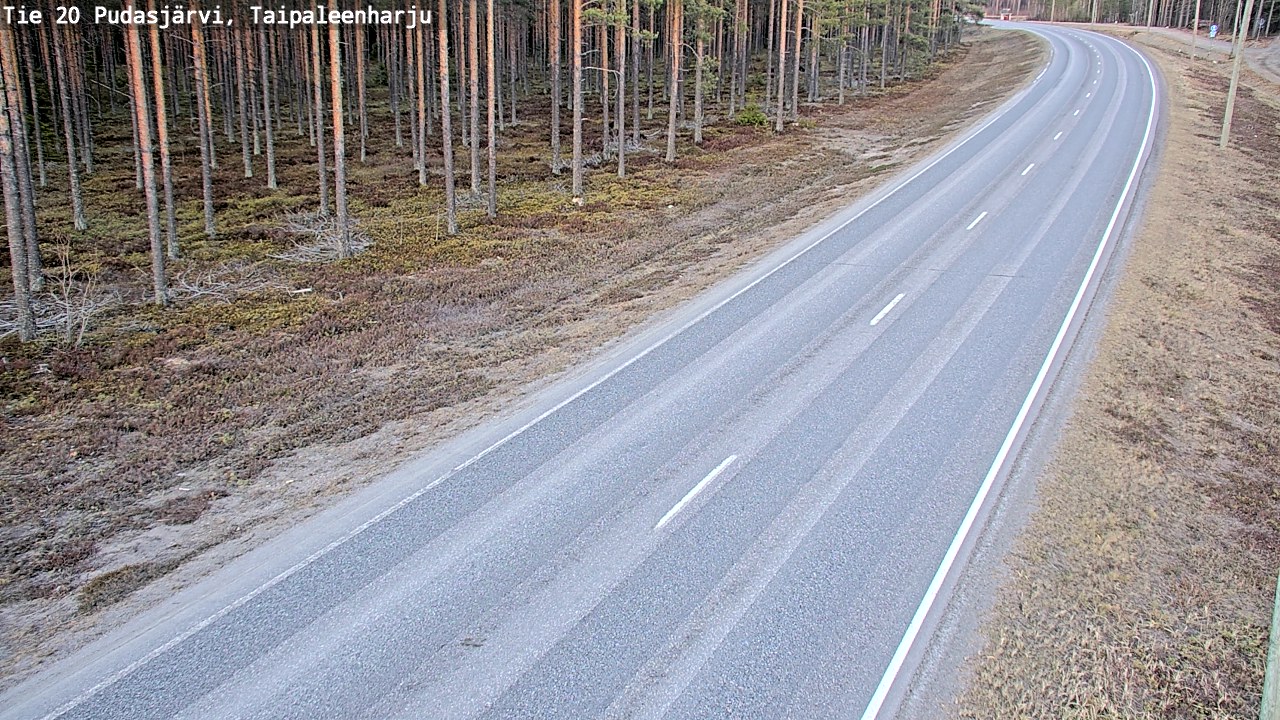 Weather Camera Image Väg 20 Pudasjärvi, Taipaleenharju, Pudasjärvi, Pohjois-Pohjanmaa