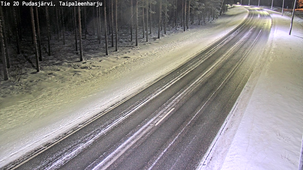 Weather Camera Image Väg 20 Pudasjärvi, Taipaleenharju, Pudasjärvi, Pohjois-Pohjanmaa