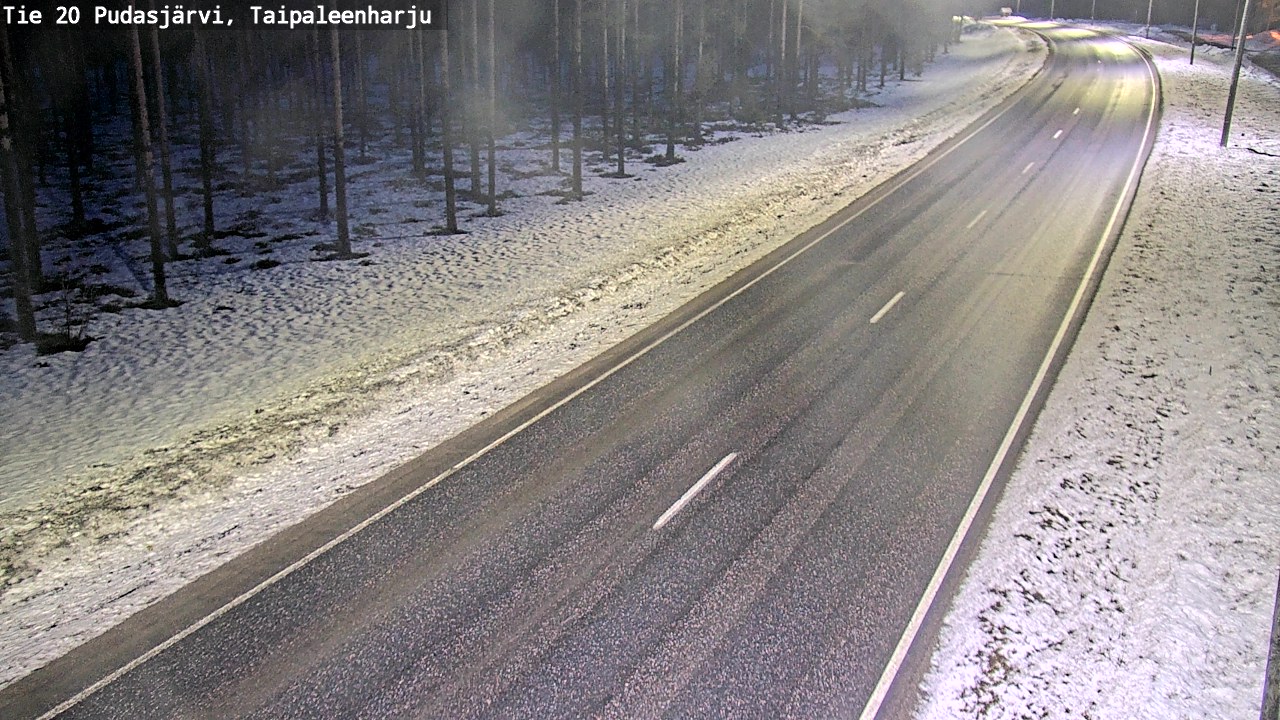 Weather Camera Image Road 20 Pudasjärvi, Taipaleenharju, Pudasjärvi, Pohjois-Pohjanmaa