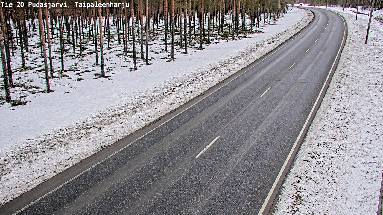Weather Camera Image Road 20 Pudasjärvi, Taipaleenharju, Pudasjärvi, Pohjois-Pohjanmaa