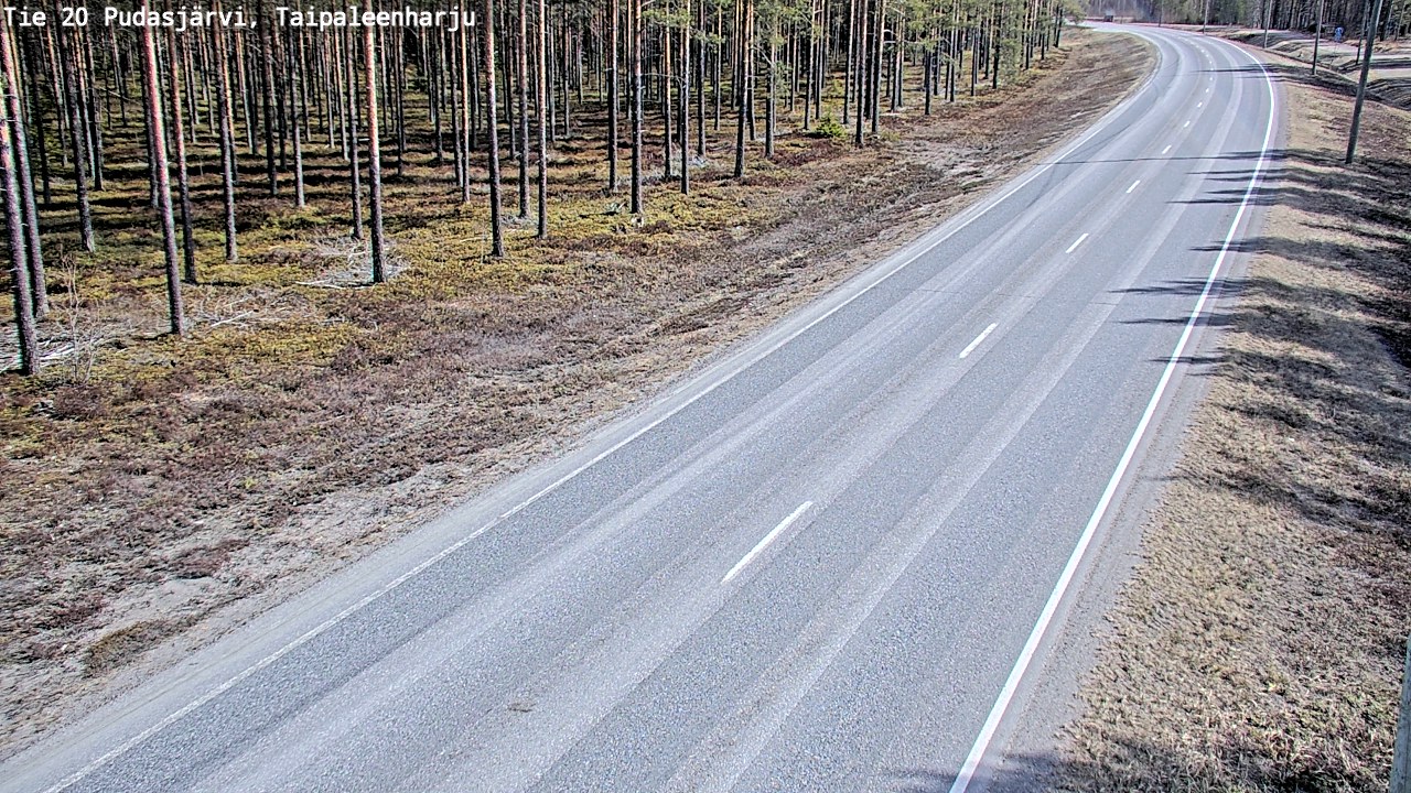 Weather Camera Image Väg 20 Pudasjärvi, Taipaleenharju, Pudasjärvi, Pohjois-Pohjanmaa