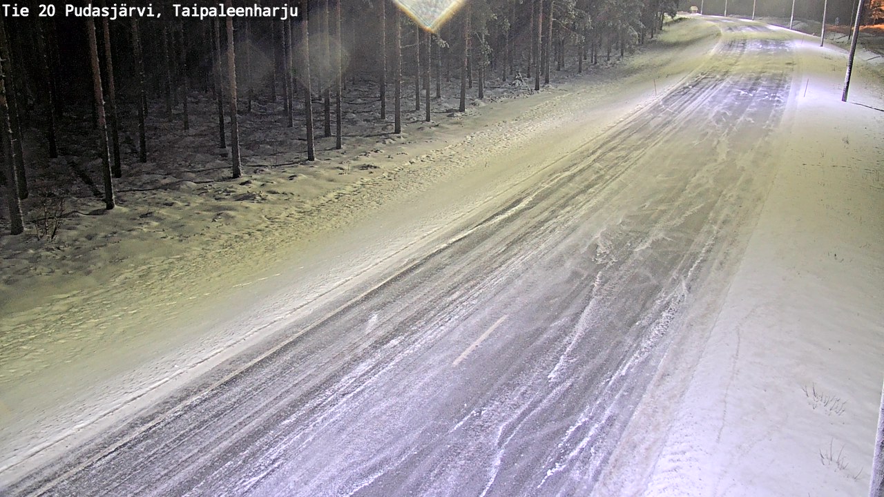 Weather Camera Image Väg 20 Pudasjärvi, Taipaleenharju, Pudasjärvi, Pohjois-Pohjanmaa