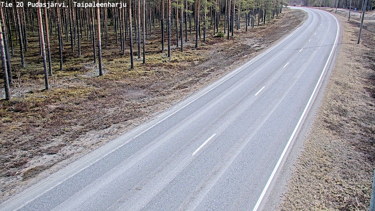 Weather Camera Image Väg 20 Pudasjärvi, Taipaleenharju, Pudasjärvi, Pohjois-Pohjanmaa