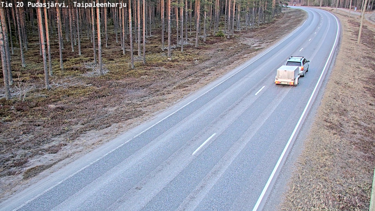 Weather Camera Image Väg 20 Pudasjärvi, Taipaleenharju, Pudasjärvi, Pohjois-Pohjanmaa