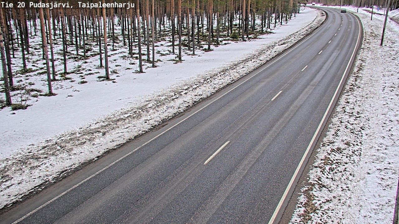 Weather Camera Image Road 20 Pudasjärvi, Taipaleenharju, Pudasjärvi, Pohjois-Pohjanmaa