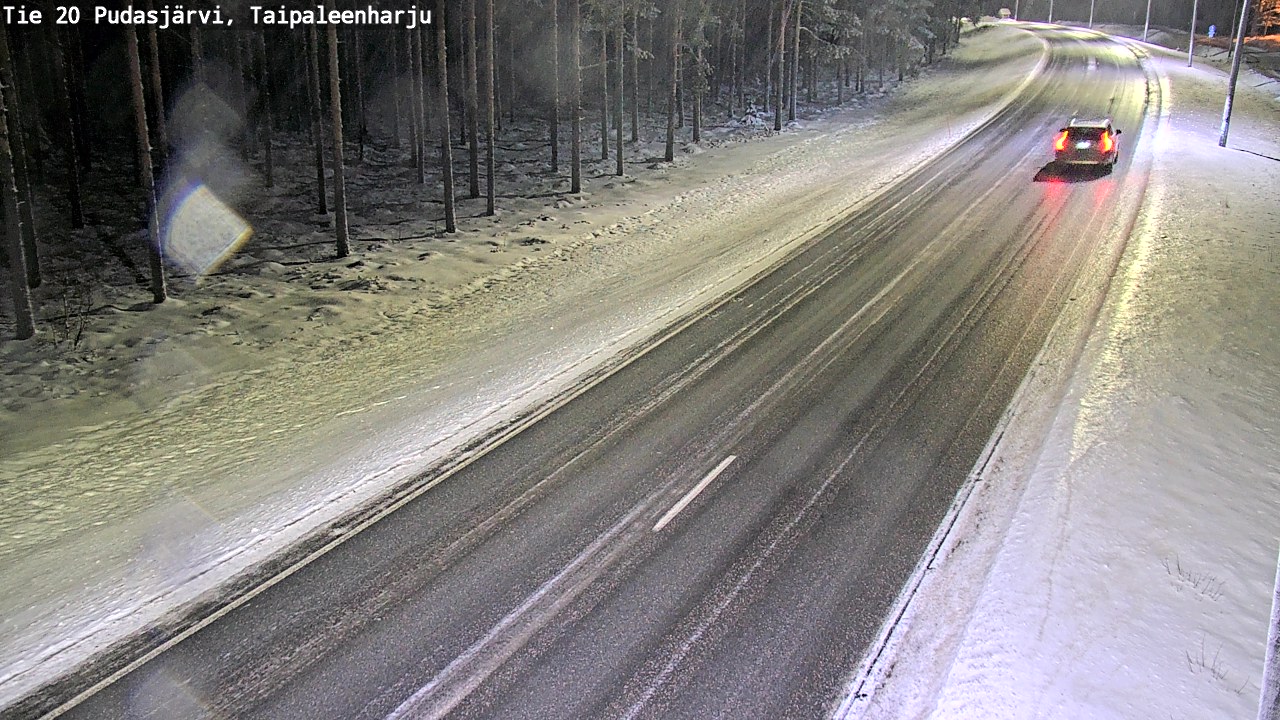 Weather Camera Image Väg 20 Pudasjärvi, Taipaleenharju, Pudasjärvi, Pohjois-Pohjanmaa