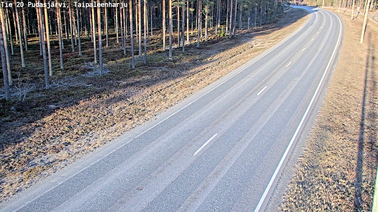 Weather Camera Image Väg 20 Pudasjärvi, Taipaleenharju, Pudasjärvi, Pohjois-Pohjanmaa