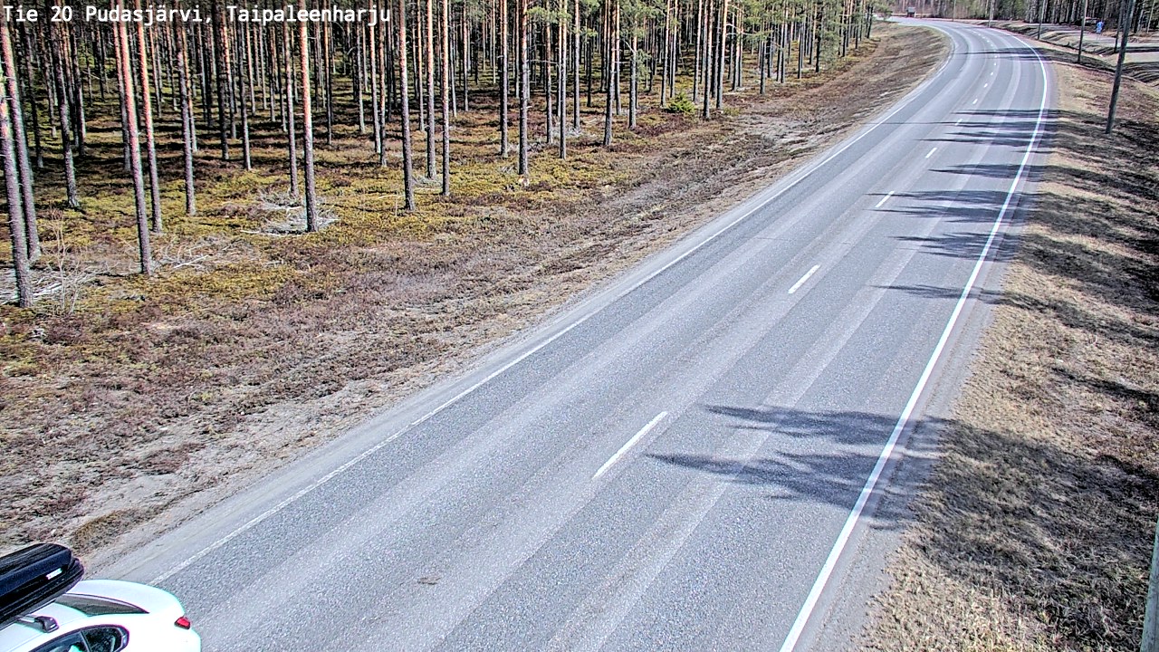 Weather Camera Image Väg 20 Pudasjärvi, Taipaleenharju, Pudasjärvi, Pohjois-Pohjanmaa