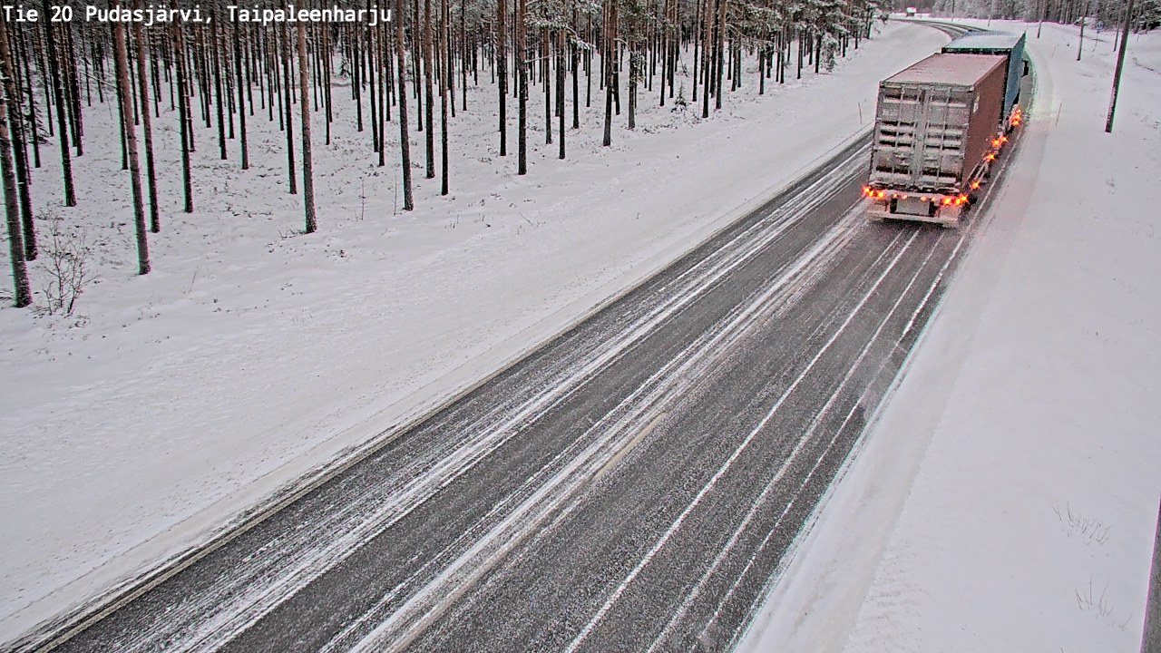 Weather Camera Image Väg 20 Pudasjärvi, Taipaleenharju, Pudasjärvi, Pohjois-Pohjanmaa