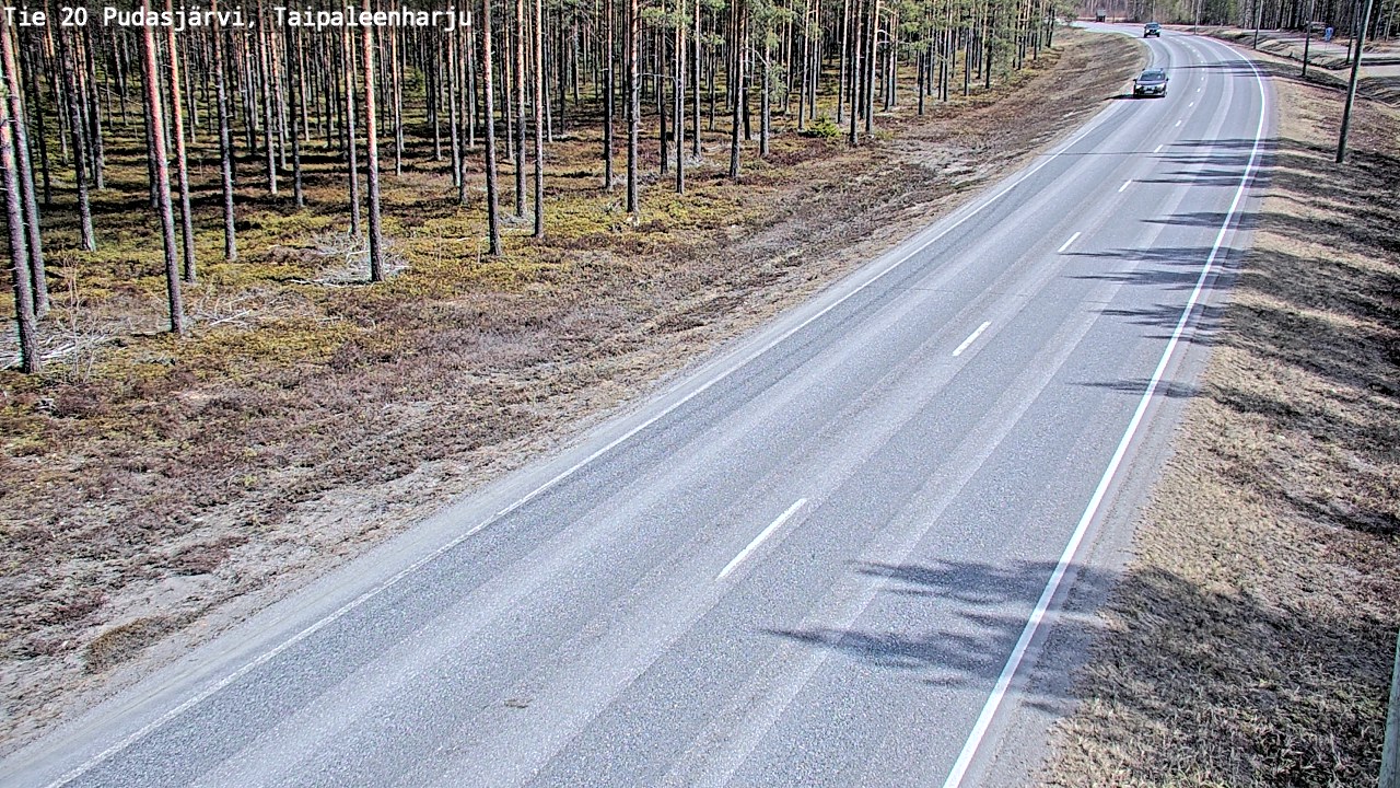 Weather Camera Image Väg 20 Pudasjärvi, Taipaleenharju, Pudasjärvi, Pohjois-Pohjanmaa