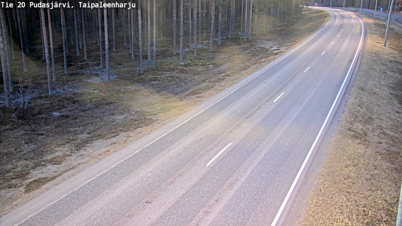Weather Camera Image Väg 20 Pudasjärvi, Taipaleenharju, Pudasjärvi, Pohjois-Pohjanmaa