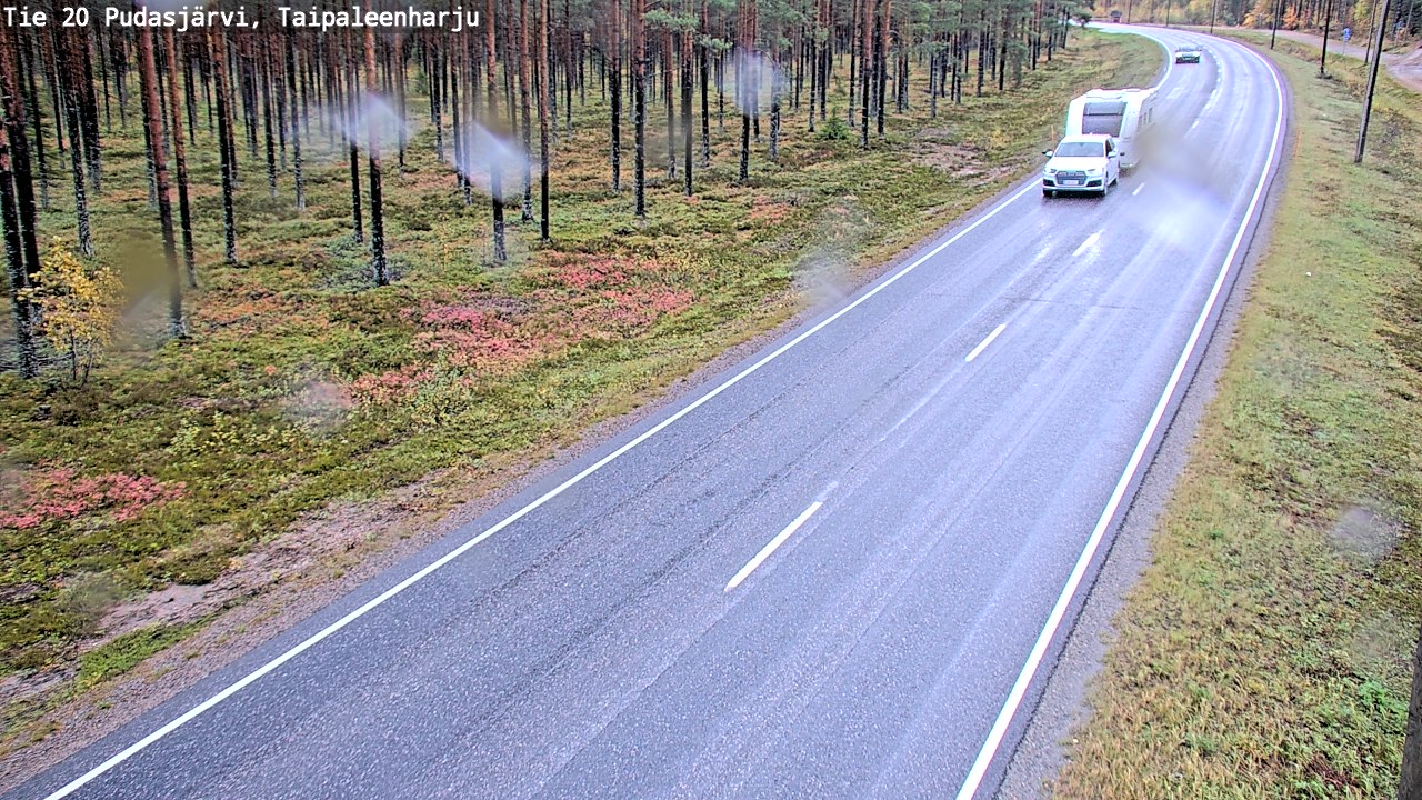Weather Camera Image Road 20 Pudasjärvi, Taipaleenharju, Pudasjärvi, Pohjois-Pohjanmaa