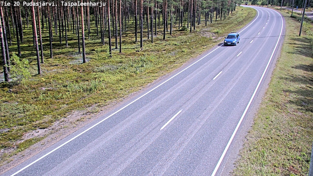 Weather Camera Image Väg 20 Pudasjärvi, Taipaleenharju, Pudasjärvi, Pohjois-Pohjanmaa