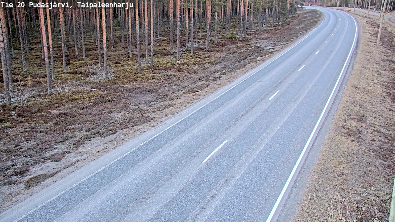 Weather Camera Image Väg 20 Pudasjärvi, Taipaleenharju, Pudasjärvi, Pohjois-Pohjanmaa