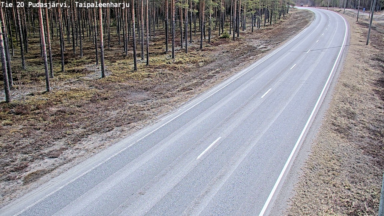 Weather Camera Image Väg 20 Pudasjärvi, Taipaleenharju, Pudasjärvi, Pohjois-Pohjanmaa